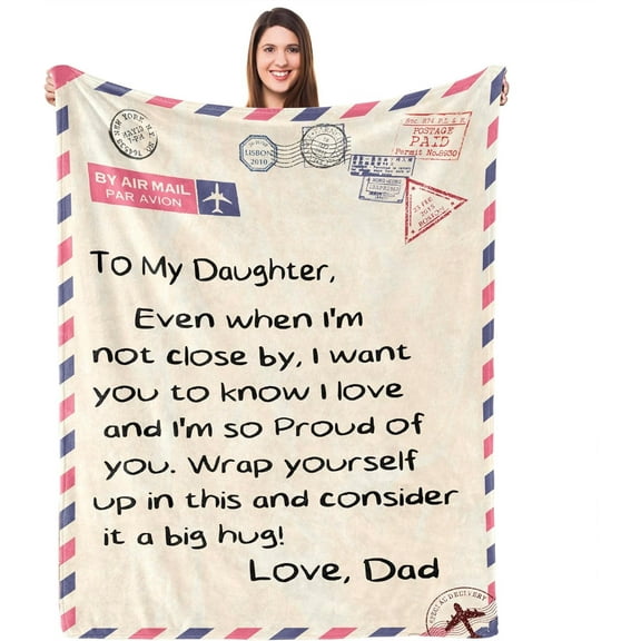 LHSHID Daughter Gifts Daughter Christmas Birthday Gift Gifts for Daughter Throw Blanket Daughter Gifts from Dad Christmas Birthday Gifts for Daughter Adult Daughter Blanket 30x40in