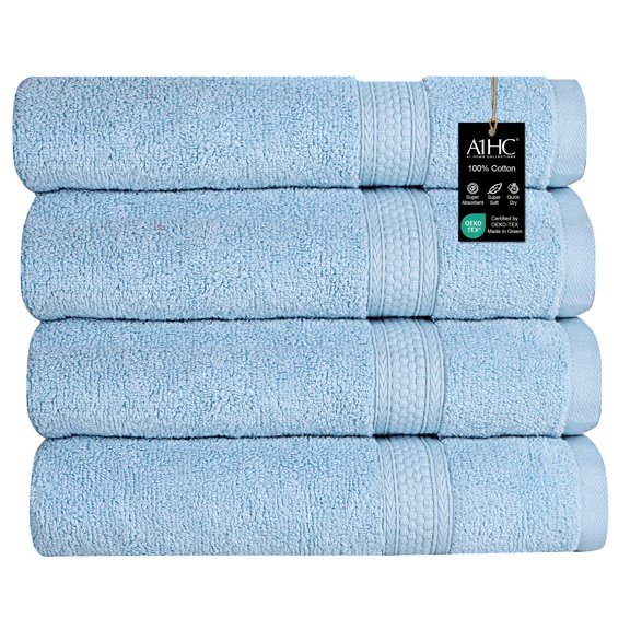 A1 Home Collections LLC A1HC Bath Towel Set, 500 GSM Duet Technology 100% Ring Spun Cotton, Oeko-Tex Green Certified, Ultra Soft, Quick Dry Bath Towel