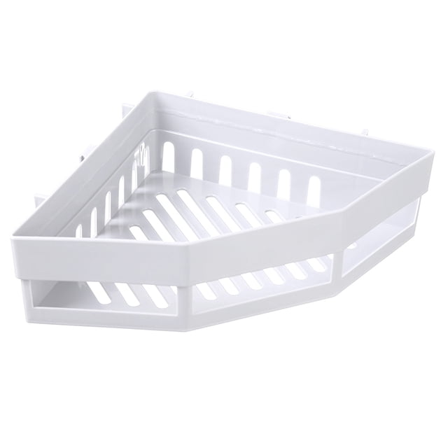Estantes de baño triangulares, estante organizador de ducha de diseño elegante para accesorios de baño, estantes de esquina con ganchos ajustables, fuerte succión para almacenamiento de gran tamaño