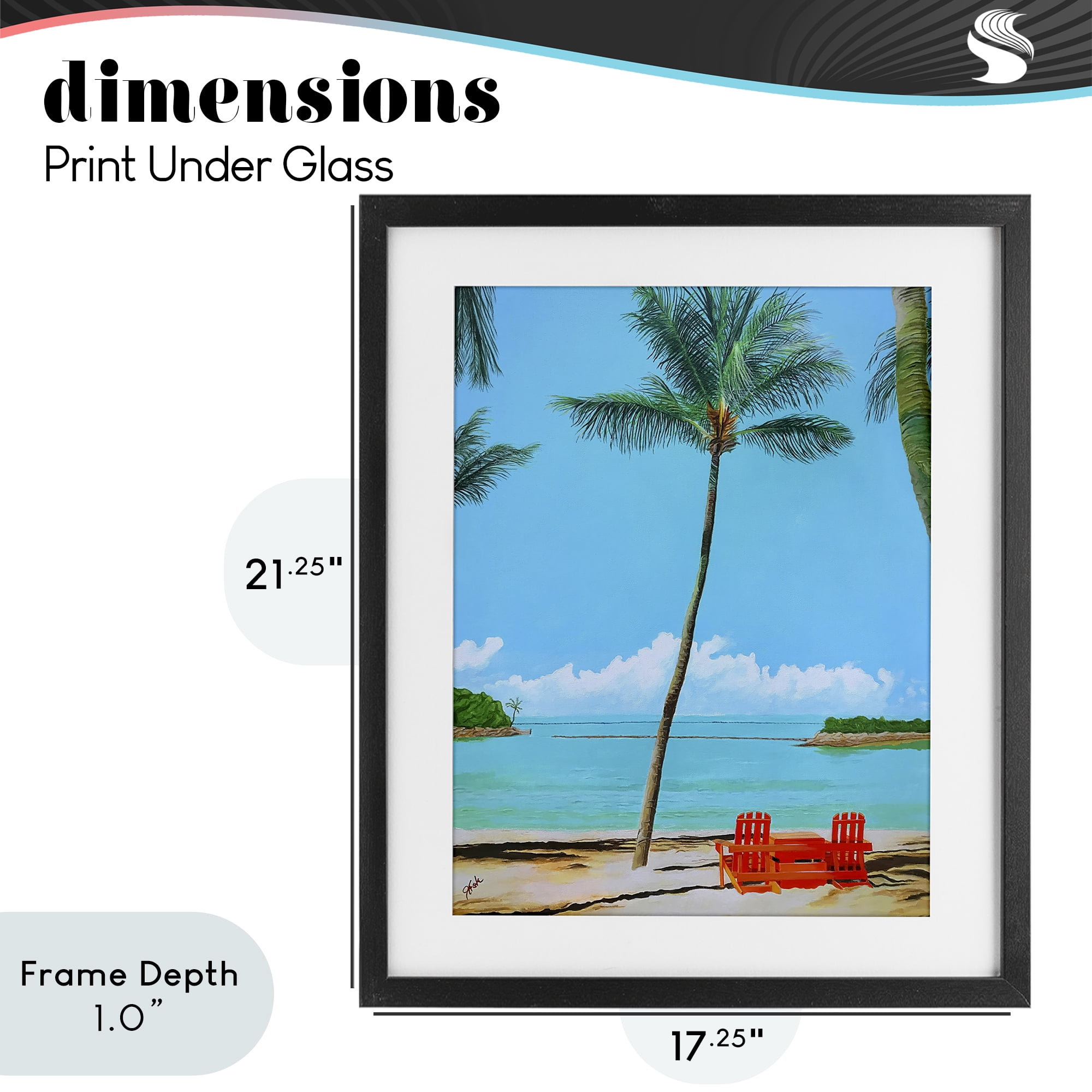 Stupell Industries Dreaming Of Palm Trees Black Framed Print Under Glass, design by John Jaster