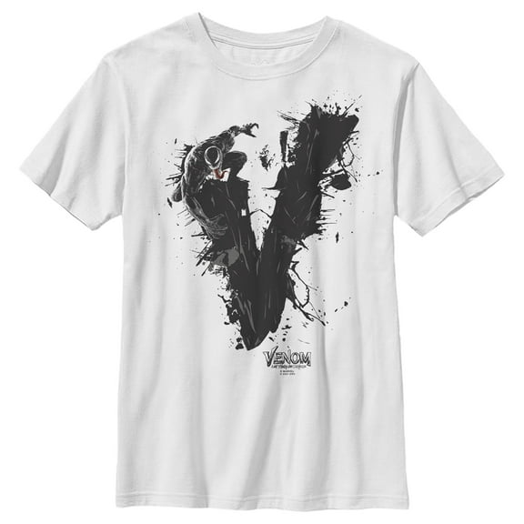 Boy's Marvel Venom: Let There be Carnage Black V Splatter  Graphic Tee White Large