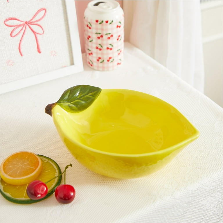 Mainstays Yellow Ceramic Lemon Bowl, 8.07