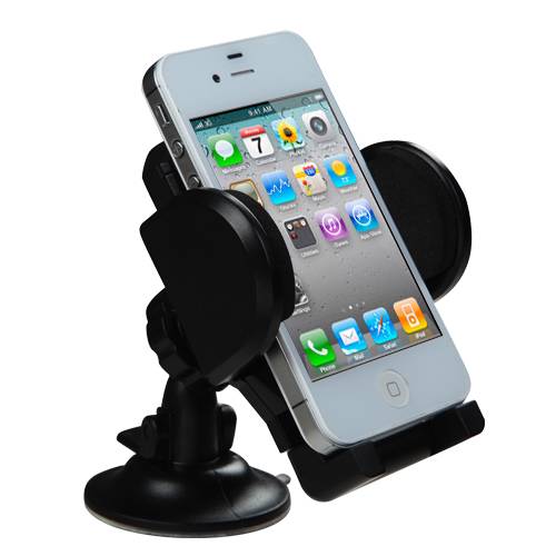 Adjustable Car Vehicle Windshield / Air Vent Mount Holder Cradle Compatible with Apple iPhone 11 Pro Max, iPhone 11 Pro, iPhone 11, iPhone Xs Max, Xs, Xs Plus, XR, X, 8, 8 Plus + MYNETDEALS Stylus - image 1 of 7