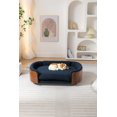 thumbnail image 2 of Scandinavian Elevated Dog Bed Pet Sofa With Solid Wood Legs Walnut Bent Wood Back and Cashmere Cushion for Large Dogs, 2 of 9