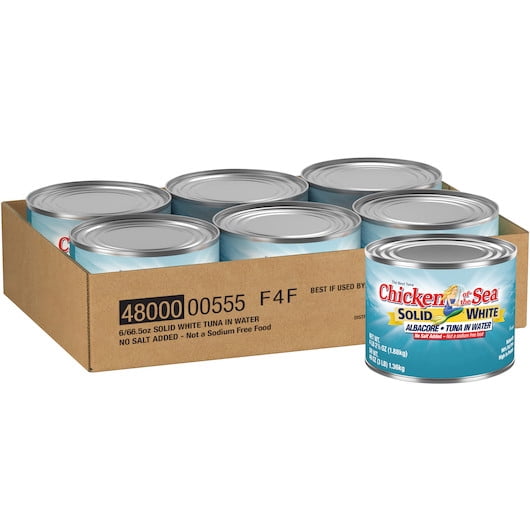 Chicken Of The Sea Low Sodium, Solid Albacore Tuna In Water, 66.5 Ounces, 6 Per Case
