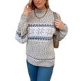 thumbnail image 3 of Suéteres de punto navideños europeos y americanos para otoño e invierno, suéteres de punto de nieve de cuello medio alto populares, 3 of 6