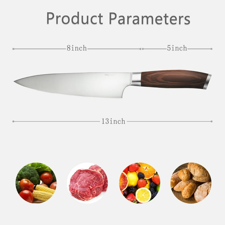 PICKWILL Chef Knife, 8 Inch Professional Kitchen Knives, High Carbon  Stainless Steel Ultra Sharp Kitchen Knife with Ergonomic ABS Handle, Gift  Box for