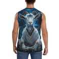 thumbnail image 4 of Fotbe Forest Meditating Goat Men's Camiseta sin Mangas Estampada para Hombres, Playera Casual para Gimnasio, Entrenamiento, Playa-Large, 4 of 7