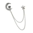thumbnail image 4 of Broche de estilo retro para mujeres, hombres, broche, camisas, cuello, cadena, Broche Búho -Plata Zulema Trajes Broche, 4 of 7