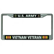 LICENSE PLATES ONLINE 212 Main LPO4700 6 x 12 in. U.S. Army Vietnam Veteran Chrome License Plate Frame