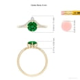thumbnail image 5 of ANGARA Lab Grown Round Emerald and Diamond Chevron Engagement Ring for Women in 14K Yellow Gold (Size-6mm) | May Birthstone, Birthday, Anniversary, Jewelry Gift for Women | Lab-Grown Emerald Ring, 5 of 9