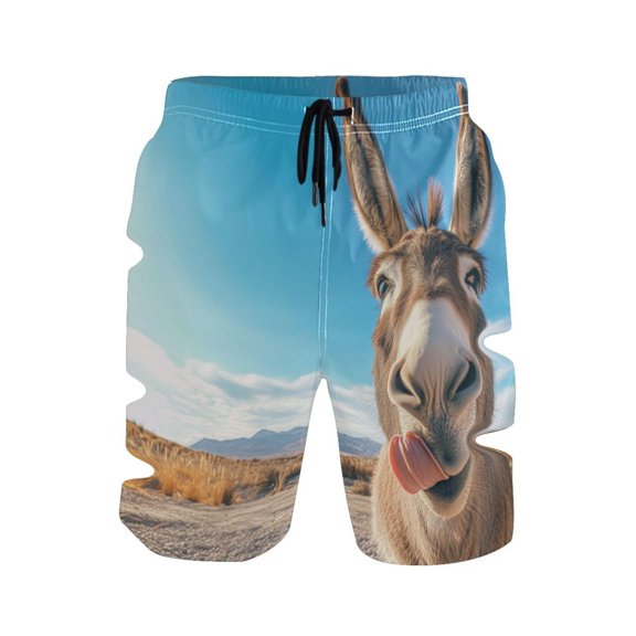 Mens Athletic Gym Workout Shorts Summer Casual Shorts with Printed Elastic Waistband Shorts