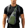 thumbnail image 3 of VeFlora Men's Waterproof Sling Crossbody Bag, Lightweight Chest Shoulder Backpack, Portable Outdoor Sports Bag for Hiking Travel Commuting Daily Use(Army Green/One Size), 3 of 6