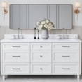 thumbnail image 3 of ARIEL Monroe 73 Inch Double Oval Sink Bathroom Vanity With Pure White Quartz Countertop 1.5 Inch Edge In Midnight Blue, 3 of 6