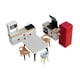 thumbnail image 3 of Conjunto de muebles en miniatura para casa de muñecas, juego de simulación, armario de juguete, accesorios para escenas de casa de muñecas Refrigerador rojo, 3 of 9