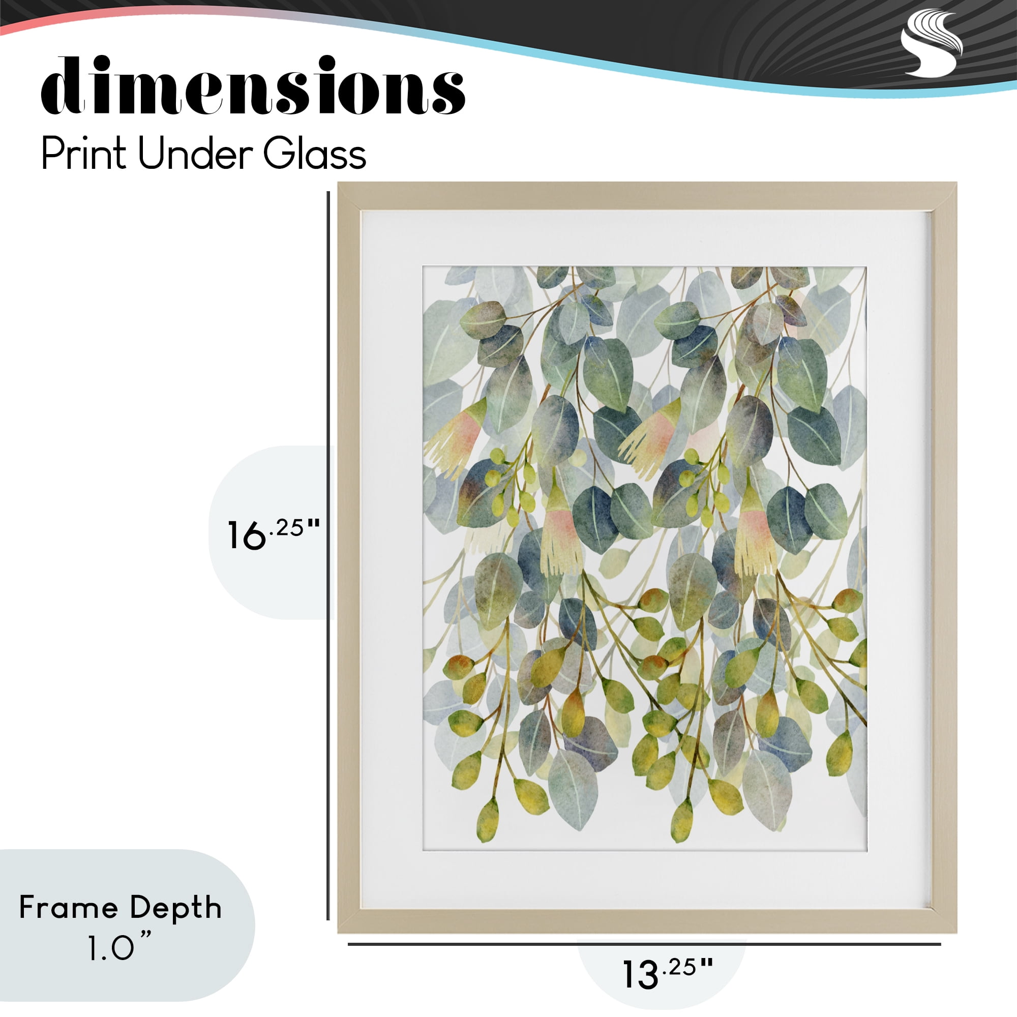 Stupell Industries Suspended Ivy Leaves Birch Framed Print Under Glass, design by Marcus Prime