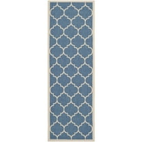 Safavieh Courtyard Alyssa Geometric Indoor/Outdoor Runner Rug, 2'3" x 8', Blue/Beige