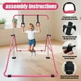 thumbnail image 4 of Folding Gymnastics Bar for Kids, Adjustable Height Junior Training Kip Bar, Home Expandable Horizontal Gymnastic Monkey Bars Equipment for Child, Girls, Boys, 4 of 8