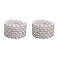 thumbnail image 3 of Thinsony Femmes Chic Perle Strass Stretch Bracelet Mariage Bal pour Mariée Blanc 6 Rangée 2Set, 3 of 6