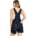thumbnail image 3 of Revolt Women's Juniors Vintage Denim Short Overalls (Dark Denim, Small), 3 of 3