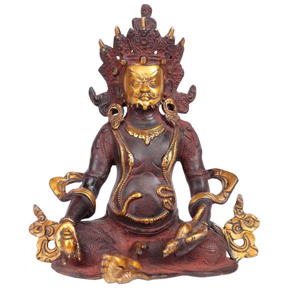 10 inch Kubera God of Wealth Generosity Blessing Brass Statue Treasure Guardian