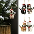 thumbnail image 3 of 5 counts Christmas Pendents Set Cartoon 2D Acrylic Cats Ornament with Lanyard DIY Home Decoration, 3 of 9