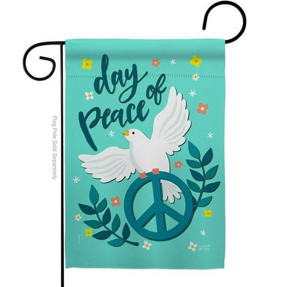 Angeleno Heritage G135349-BO 13 x 18.5 in. Day of Peace Sweet Life Earth Double-Sided Decorative Vertical Garden Flags - House Decoration Banner Yard Gift