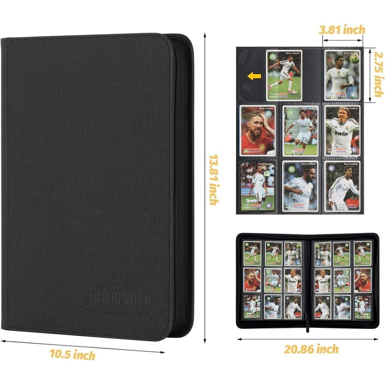 card protector binder Amazon.com: 12 Pocket Card Binder, Zipper Trading Card Binder, 720 Large  Capacity Side Loading Non-Ring Card Album, Double Sided Acid-Free Card  Protector Binder, Card Collection for TCG, MTG, Sport Card, Pink :