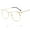 Golden, variant on Vintage Harajuku Style Unisex Metal Half Frame Glasses with Gold Rims for a Unique, Personalized Look
