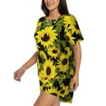 thumbnail image 2 of Wukai Sunflowers In Vintage Women's Pajama Set,Short-Sleeve Top and Shorts with Elastic Waistband and Pockets for Loungewear, Yoga, and Casual Wear-X-Large, 2 of 8
