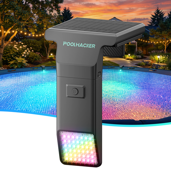 POOLHACKER Solar Underwater Pool Light, 10-Color 4-Mode LED, Remote Controlled, 1 pack