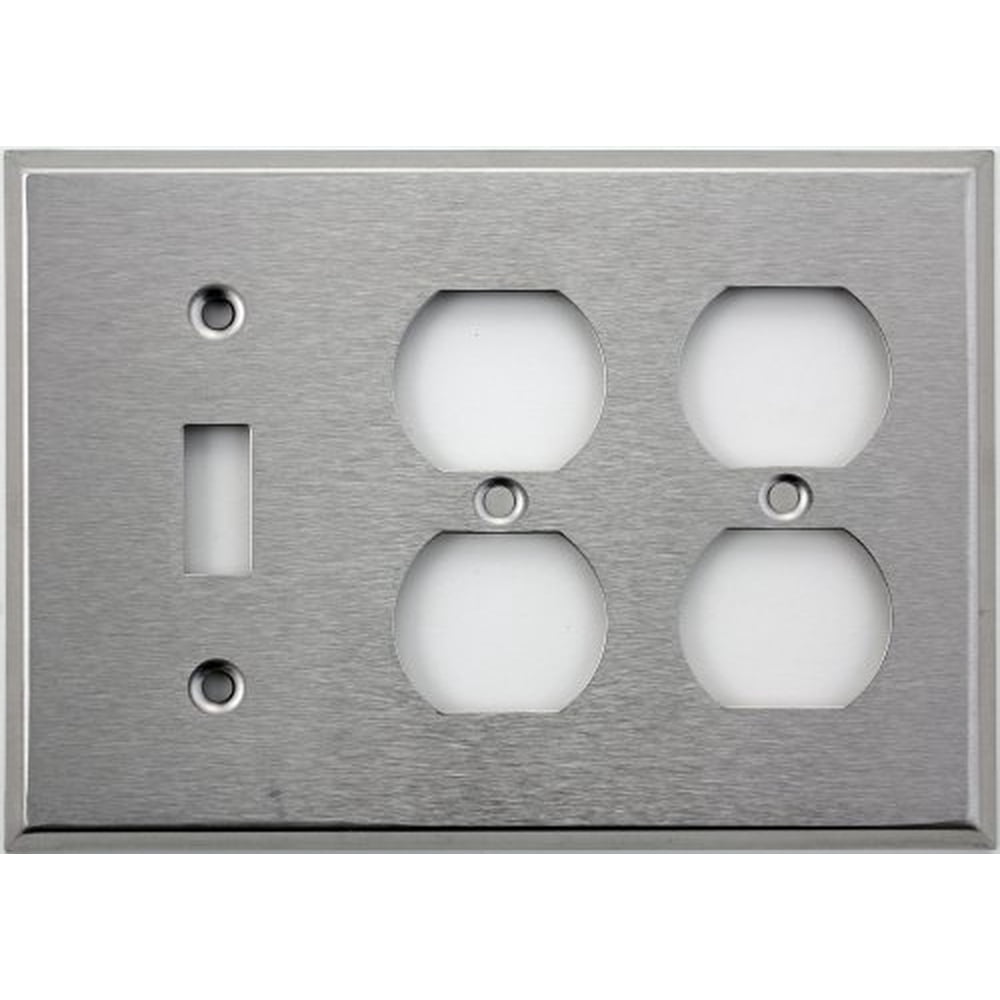 Classic Accents Brushed Satin Stainless Steel 3 Gang Wall Plate One