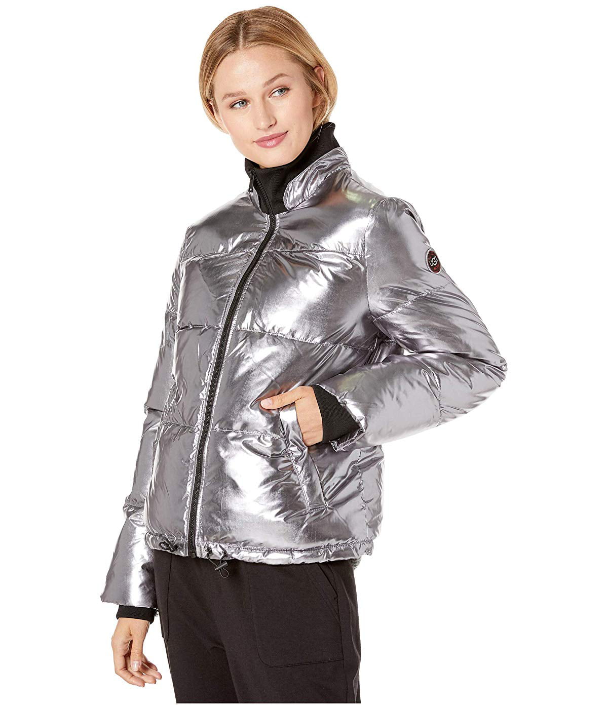 UGG Izzie Puffer Jacket Nylon Silver Metallic