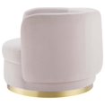 thumbnail image 4 of Armchair Swivel Accent Chair, Pink Gold, Velvet, Modern Contemporary, Living Lounge Cafe Room Hotel Lobby Hospitality, 4 of 7