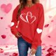 thumbnail image 1 of Xuyuer Valentines Sweatshirts for Women Heart Print Graphic Valentine Sweatshirts Casual Tops, 1 of 9