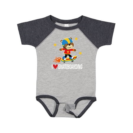 

Inktastic Skateboard I Love Skateboarding Gift Baby Boy Bodysuit