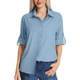 thumbnail image 2 of FEN AI Women's Long Sleeve Button Down Shirts Quick Dry Travel Sun Protection Fishing Hiking Shirt Outdoor Tops, 2 of 9