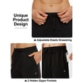 thumbnail image 4 of Casual Sweatpants - Casual Open Bottom Straight Leg Pants with Zipper Pockets for Men Black M, 4 of 7