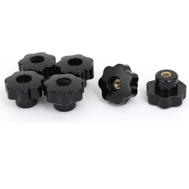 Pomo perillas de sujeción empuñadura rosca hembra M6 de 30 mm de diám. de plástico Tornillo de cabeza de estrella 6pcs Unique Bargains perillas para gabinetes y muebles
