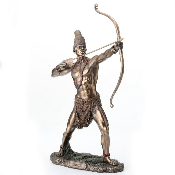 Resin Statues Bronzed Finish Ochosi Divine Hunter Orisha Statue 7.5 X 11.5 X 3 Inches Bronze