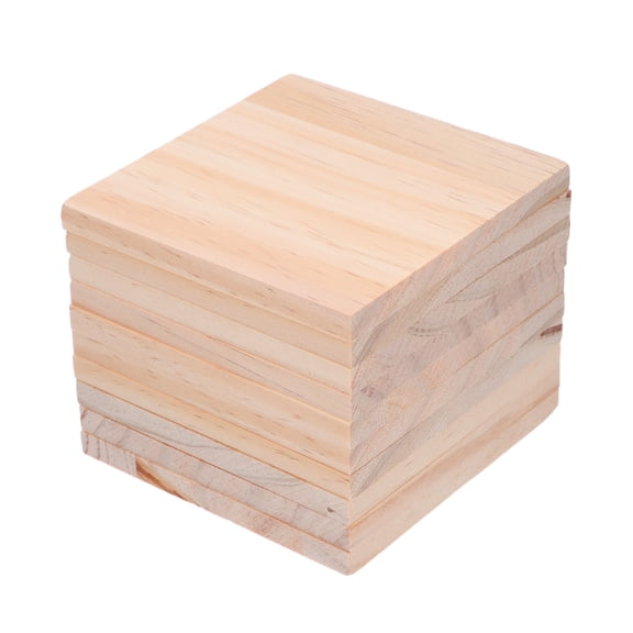 SEWCHICS 10Pcs Blank Wood Squares Beige Unfinished Wood Pieces for DIY Pyrography and Craft Projects