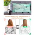 thumbnail image 3 of Aqua Marble Pillow Cases Cal King Size, Smooth Satin Pillowcase for Hair and Skin, Modern Abstract Waves Silvery Farmhouse Decorative Cooling Bed Pillow Covers with Zipper, 20x40 Inches, 3 of 5