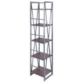 thumbnail image 5 of Winsome Wood Isa 5-Tier Narrow Shelf, Graphite & Walnut Finish, 5 of 8