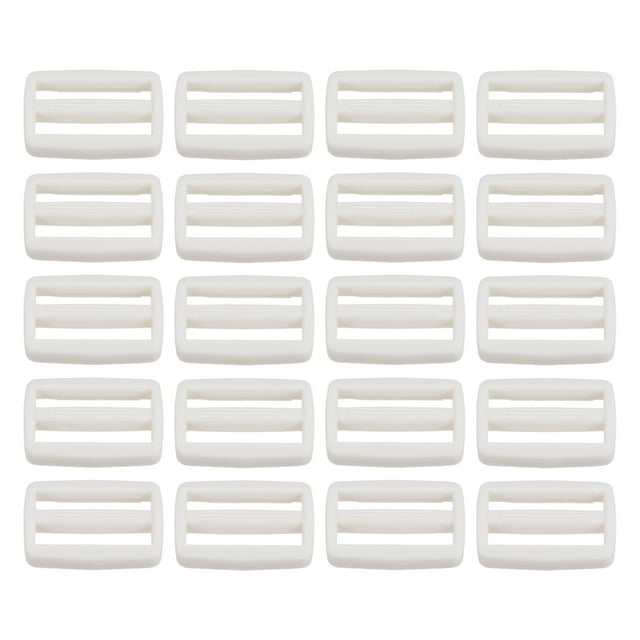 Unique Bargains White Tri-Glide Slide Buckles Webbing Strap Fastener (100 Pack)