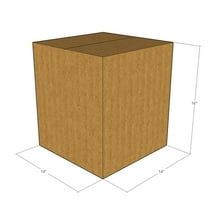 14x14x16 Kraft Brown Corrugated Shipping Boxes, 32 ECT Single-Wall, Qty 50