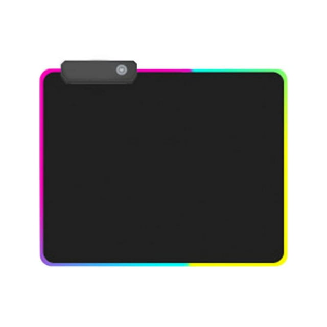 CAROOTU Tapis de Souris de Jeu RGB Lumineux LED Antidérapant Coloré pour PC Ordinateur Portable