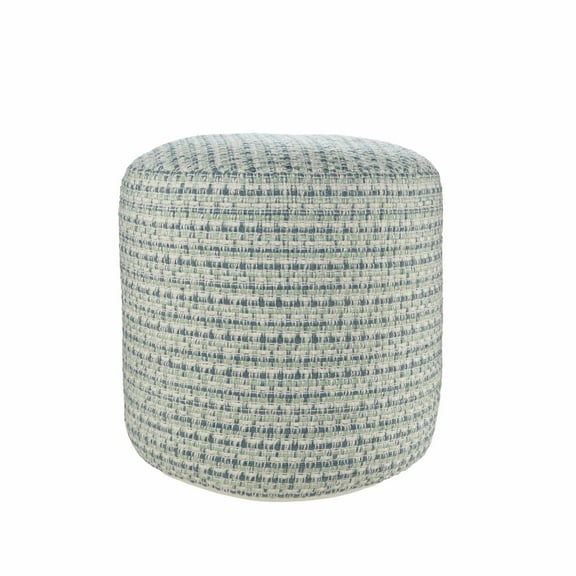 LR Home Medium Geometric Indoor/Outdoor Cylinder Pouf, Blue/Green, 20" x 20" x 20"