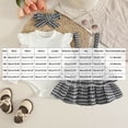 thumbnail image 3 of Duqingm Baby Girl Winter Clothes Toddler Girl Spring Fall Outfit Long Sleeve Ruffle Romper Floral Suspender Skirt Headband Set,3-6 Months, 3 of 7