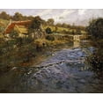 thumbnail image 2 of Thaulow, Fritz 14x12 White Modern Wood Framed Museum Art Print Titled - La Passerelle, 2 of 4