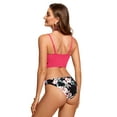 thumbnail image 2 of CRZ YOGA V Shaped Longline Bikini Tops for Women Padded Cropped Swimsuit Athletic Bathing Suit, 2 of 4